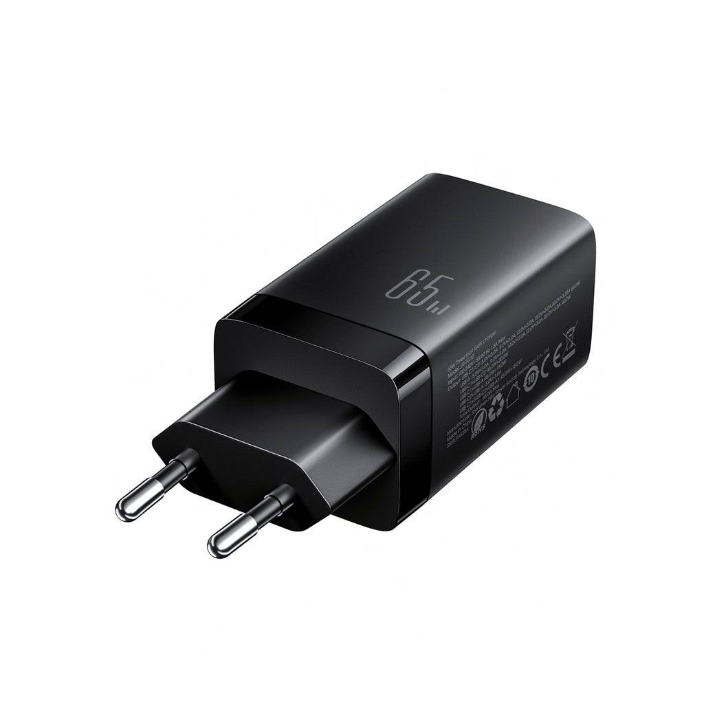 Joyroom JR-TG10 65W GaN 2x USB-C + USB-A sieninis įkroviklis su 100W USB-C - USB-C 1,2 m laidas - juodas