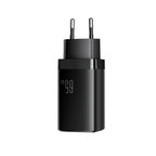 Joyroom JR-TG10 65W GaN 2x USB-C + USB-A sieninis įkroviklis su 100W USB-C - USB-C 1,2 m laidas - juodas