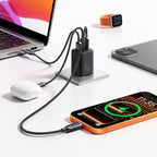 Joyroom JR-TO1 GaN 45 USB-C Lightning USB-A Sieninis įkroviklis - juodas