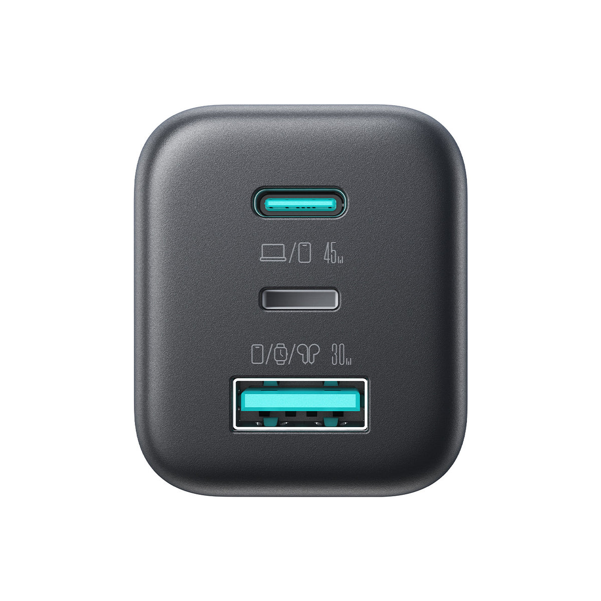 Joyroom JR-TO1 GaN 45 USB-C Lightning USB-A Sieninis įkroviklis - juodas