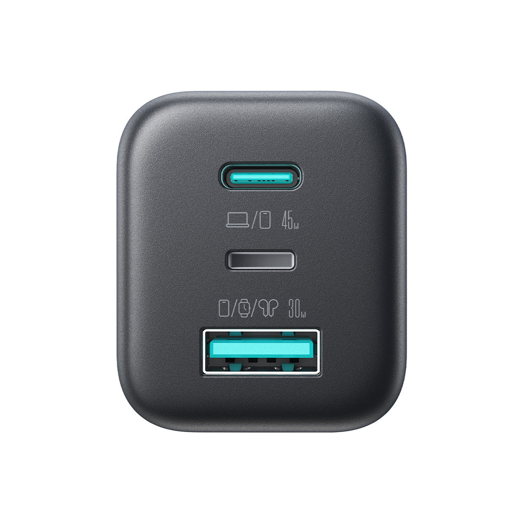 Joyroom JR-TO1 GaN 45 USB-C Lightning USB-A Sieninis įkroviklis - juodas