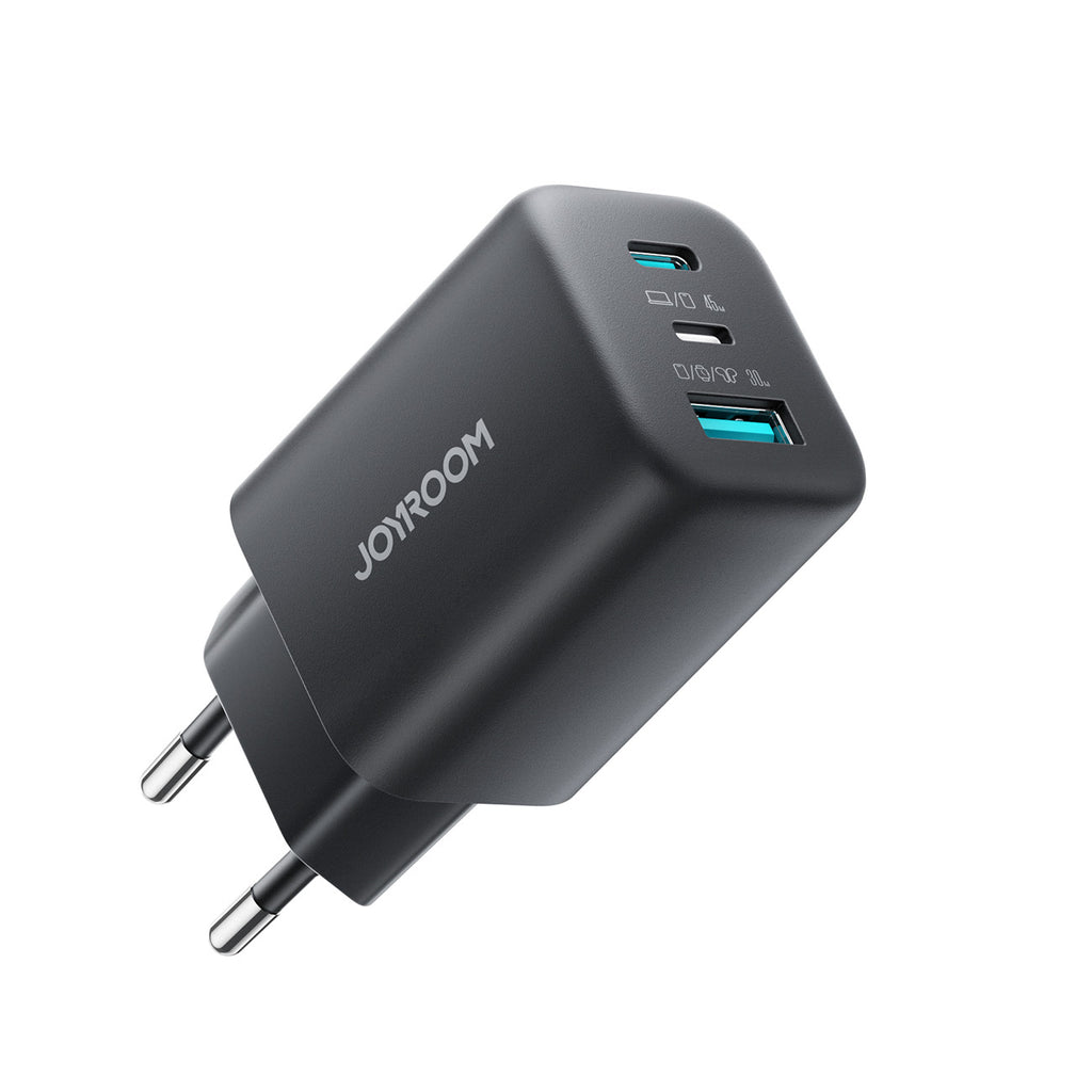 Joyroom JR-TO1 GaN 45 USB-C Lightning USB-A Sieninis įkroviklis - juodas