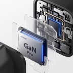 Joyroom JR-TO1 GaN 45 USB-C Lightning USB-A Sieninis įkroviklis - juodas