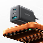 Joyroom JR-TO1 GaN 45 USB-C Lightning USB-A Sieninis įkroviklis - juodas
