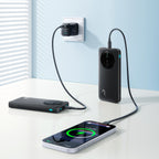 Joyroom JR-PBF12 Pro Powerbank 22.5W 10000mAh su skaitmeniniu ekranu 2x USB-A 1x USB-C - Juodas -- Powerbanks
