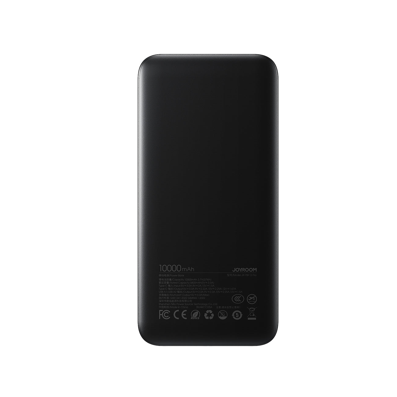 Joyroom JR-PBF12 Pro Powerbank 22.5W 10000mAh su skaitmeniniu ekranu 2x USB-A 1x USB-C - Juodas -- Powerbanks