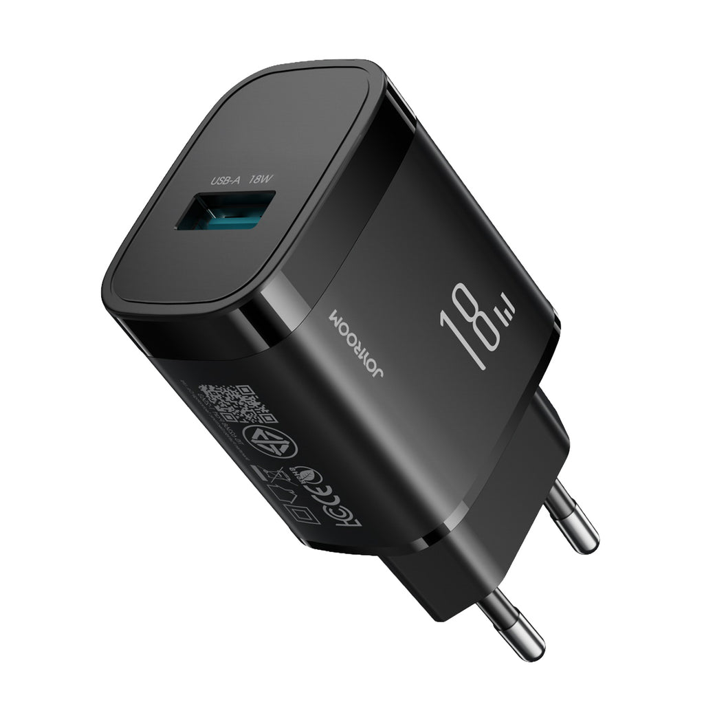 Joyroom JR-TF4 18W sieninis įkroviklis su 3A USB-A - USB-C 1m laidu - juodas