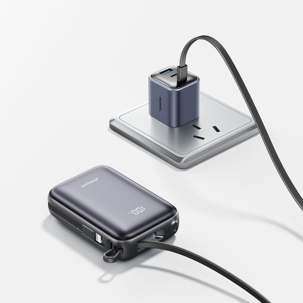 Joyroom JR-PBF29 išorinė baterija 20000mAh 22.5W su dvigubu laidu - juoda