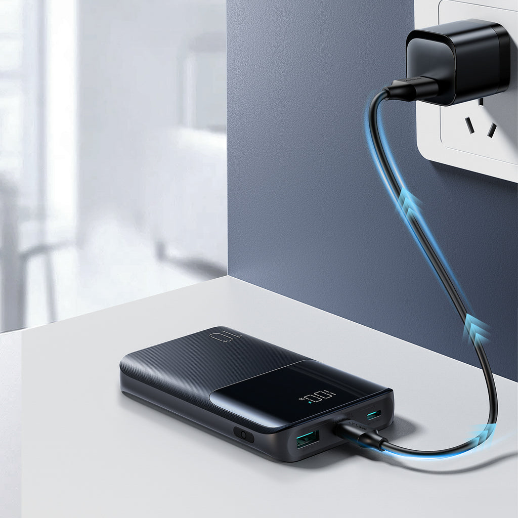 Joyroom JR-QP191 Star Series Mini išorinė baterija 10000mAh 22.5W su skaitmeniniu ekranu - juoda