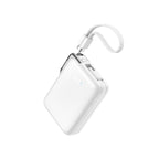 Joyroom JR-PBF27 Pro išorinė baterija 10000mAh 30W su integruotu USB-C laidu ir papildomu dvikrypčiu USB-C to Lightning laidu - balta