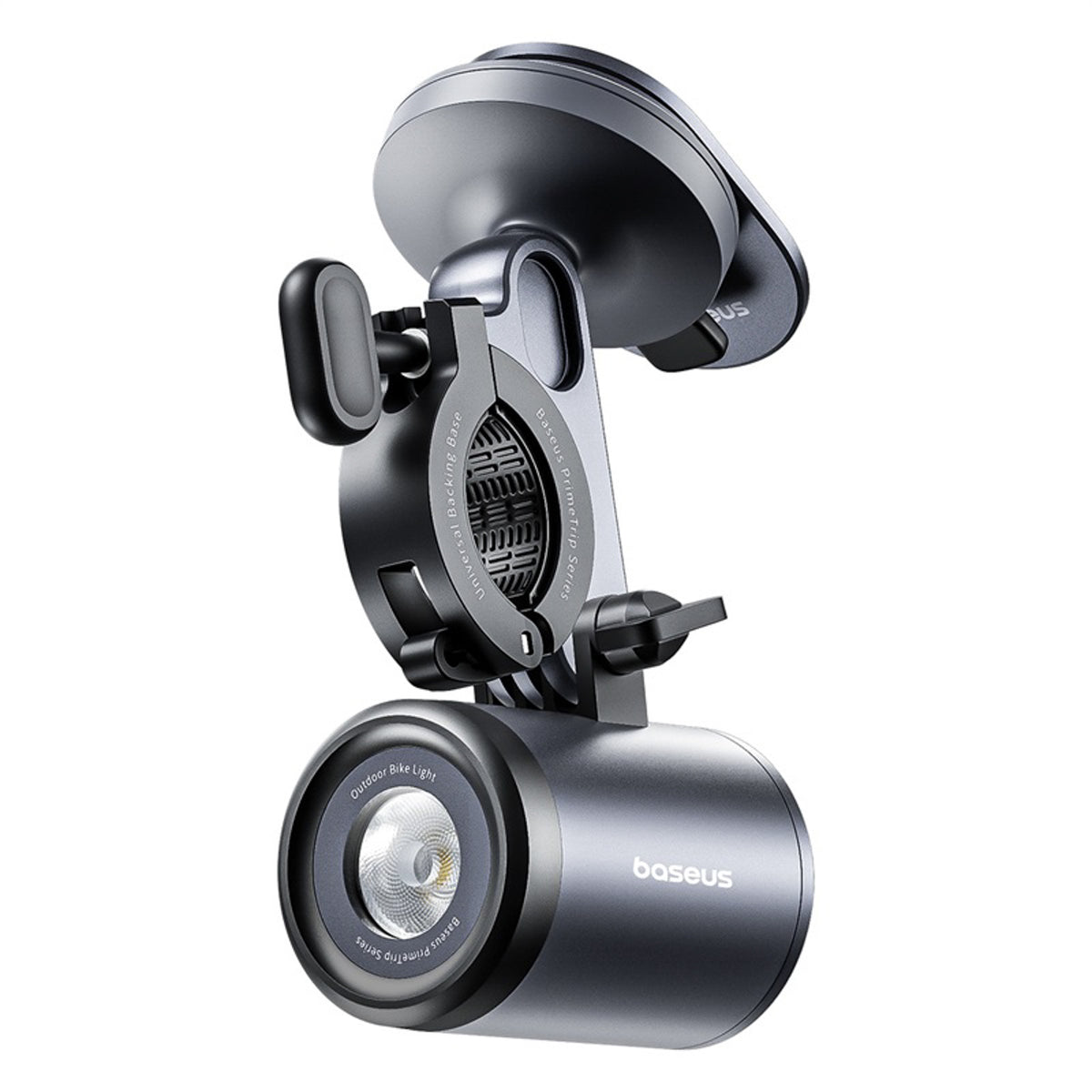 Laikiklis dviračiui su LED žibintu 2-in-1 Baseus PrimeTrip 3000mAh IP68 – juodas ir pilkas -- Bicycle Lights