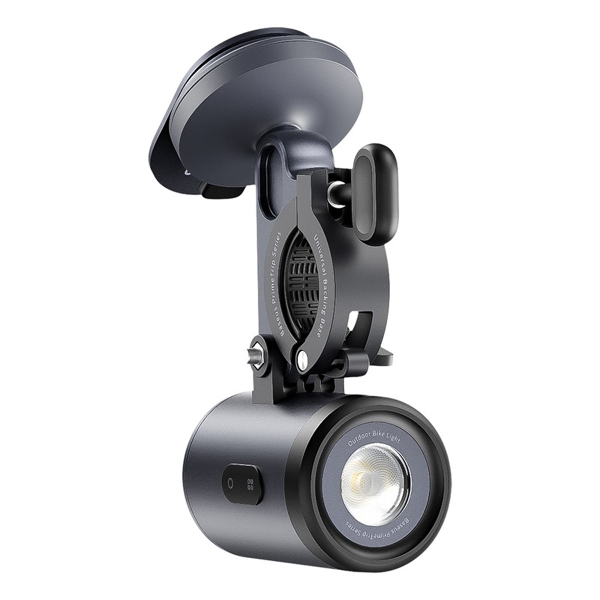Laikiklis dviračiui su LED žibintu 2-in-1 Baseus PrimeTrip 3000mAh IP68 – juodas ir pilkas -- Bicycle Lights