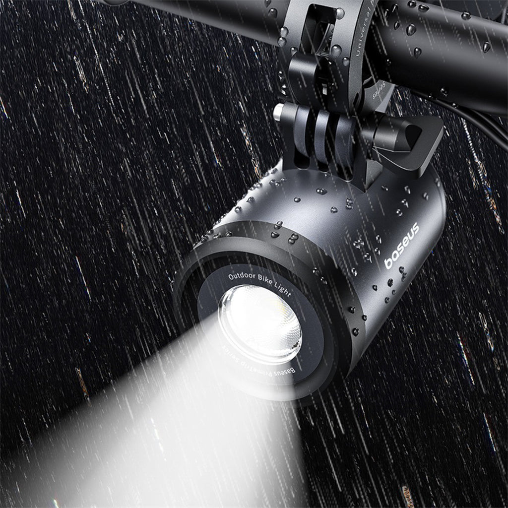 Laikiklis dviračiui su LED žibintu 2-in-1 Baseus PrimeTrip 3000mAh IP68 – juodas ir pilkas -- Bicycle Lights