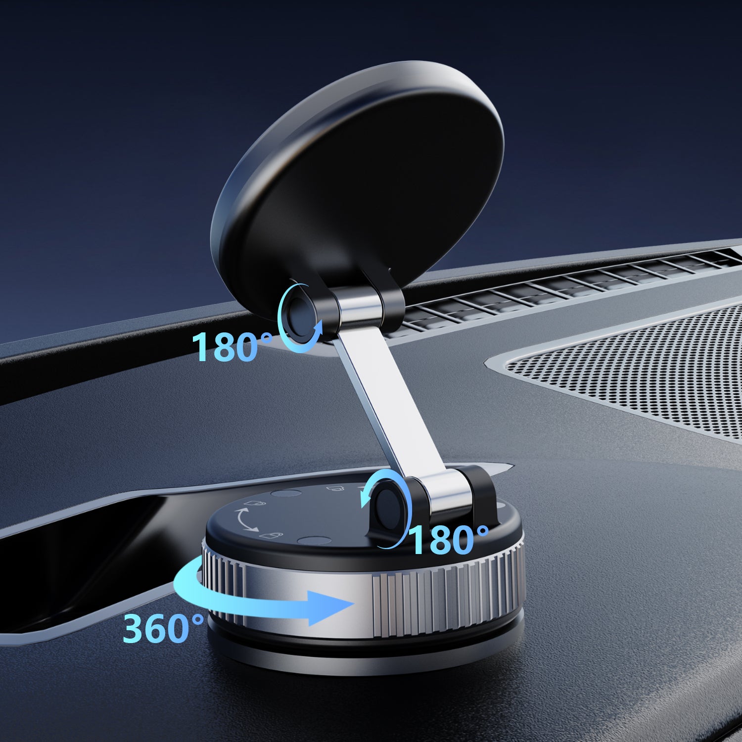 Dudao F24PRO su MagSafe suderinamas automobilinis laikiklis su siurbtuku priekiniam stiklui arba prietaisų skydeliui, juodas