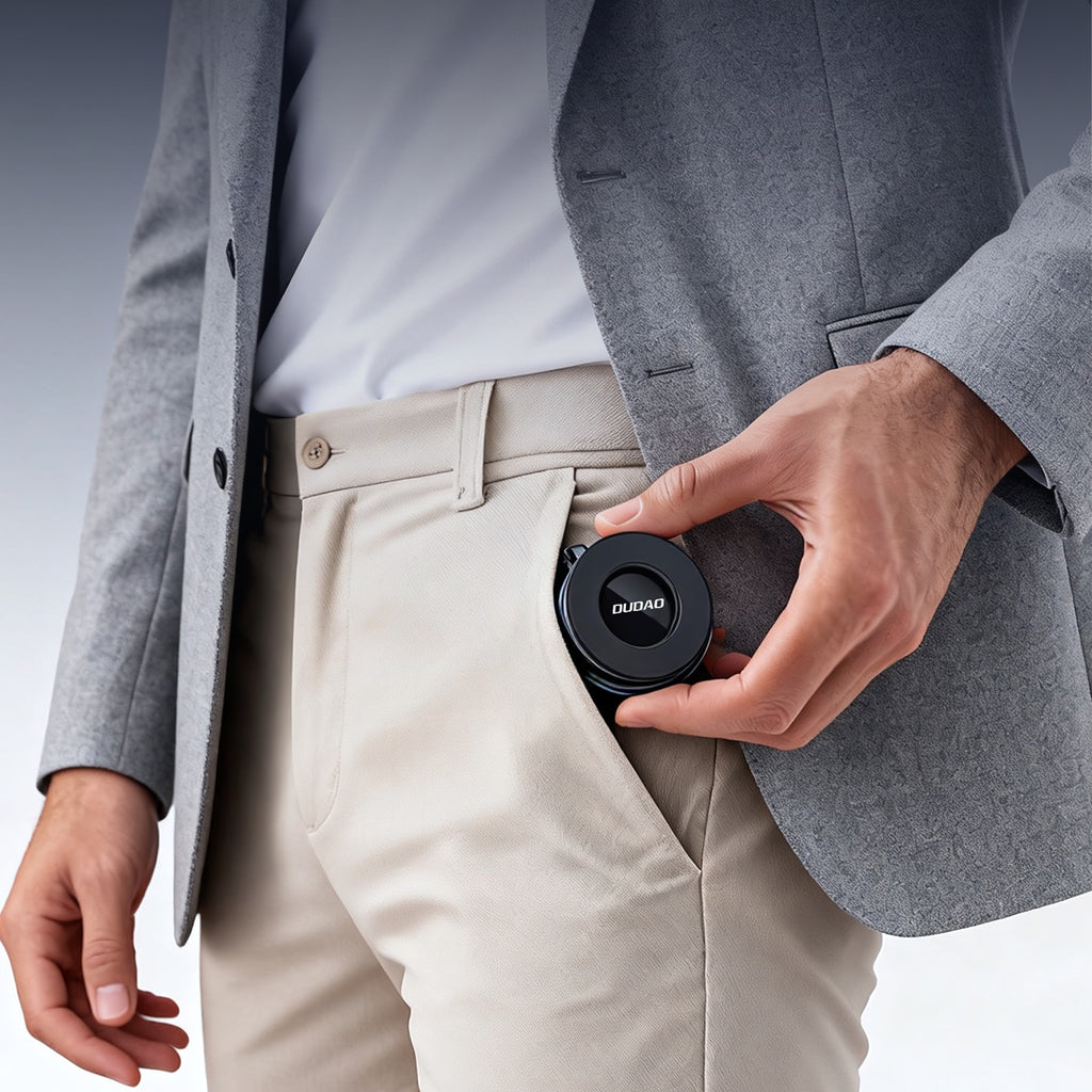 Dudao F24PRO su MagSafe suderinamas automobilinis laikiklis su siurbtuku priekiniam stiklui arba prietaisų skydeliui, juodas