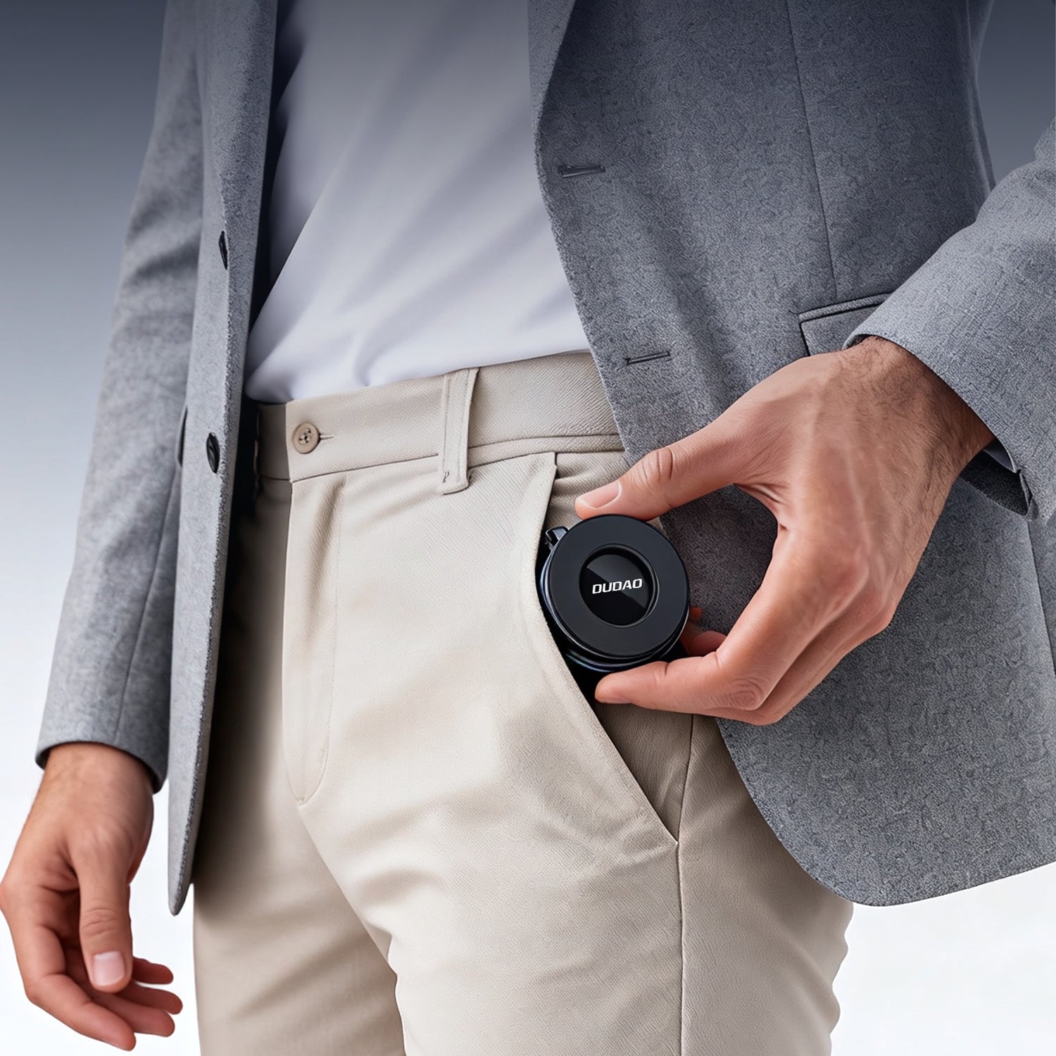 Dudao F24PRO su MagSafe suderinamas automobilinis laikiklis su siurbtuku priekiniam stiklui arba prietaisų skydeliui, juodas