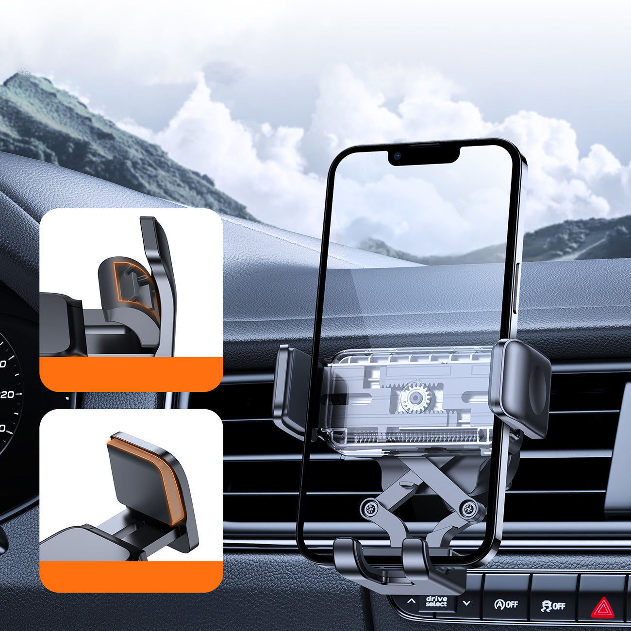 Joyroom JR-ZS283 automobilinis telefono laikiklis oro angai - juodas -- Cell phone holders