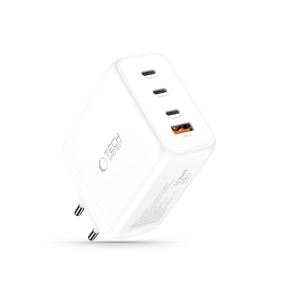 Tech-Protect NC200W-GaN 4-Port 200W sieninis įkroviklis - baltas -- Cell phone chargers