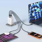 Tech-Protect NC200W-GaN 4-Port 200W sieninis įkroviklis - baltas -- Cell phone chargers