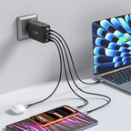 Tech-Protect NC240W-GaN 4-Port 240W sieninis įkroviklis - juodas -- Cell phone chargers