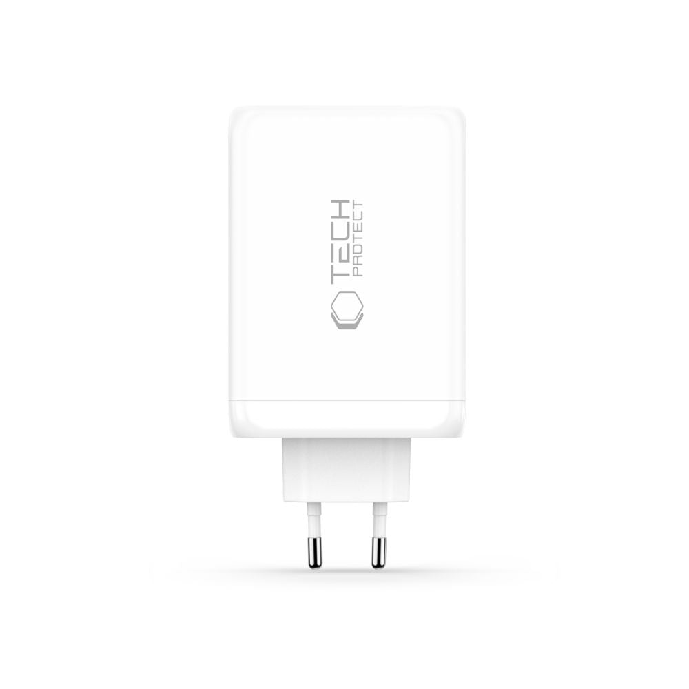 Tech-Protect NC240W-GaN 4-Port 240W sieninis įkroviklis - baltas -- Cell phone chargers