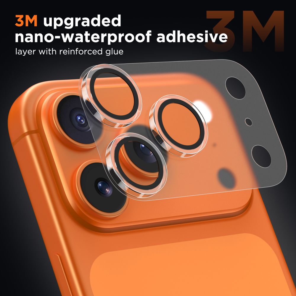 „Tech-Protect Camfull Fit+“ fotoaparato dangtelis, skirtas iPhone 17 Pro Max -- Cell phone tempered glass
