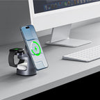 Tech-Protect QI2.2-25W-A48 3in1 Magnetic belaidis įkroviklis - tamsiai mėlynas -- Cell phone chargers