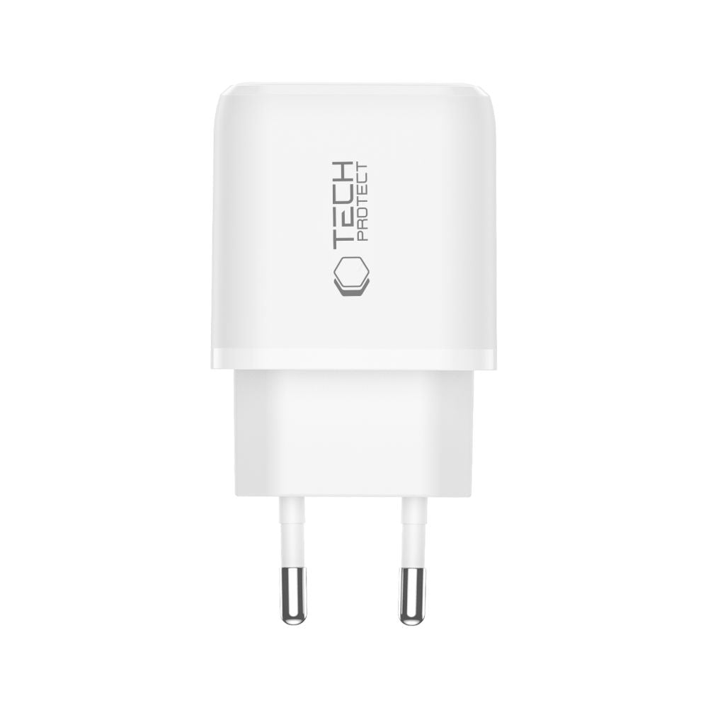 Tech-Protect NCA45W-GAN 2-Port 45W sieninis įkroviklis su USB-C laidu - baltas -- Cell phone chargers