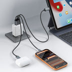 Tech-Protect NCA65W-GAN 3-Port 65W sieninis įkroviklis - baltas -- Cell phone chargers