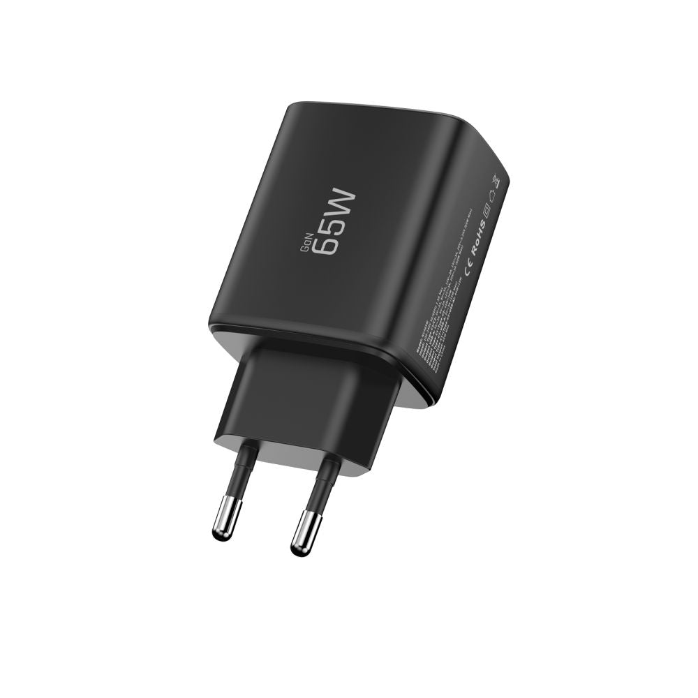 Tech-Protect NCA65W-GAN 3-Port 65W sieninis įkroviklis - juodas -- Cell phone chargers