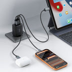 Tech-Protect NCA65W-GAN 3-Port 65W sieninis įkroviklis - juodas -- Cell phone chargers