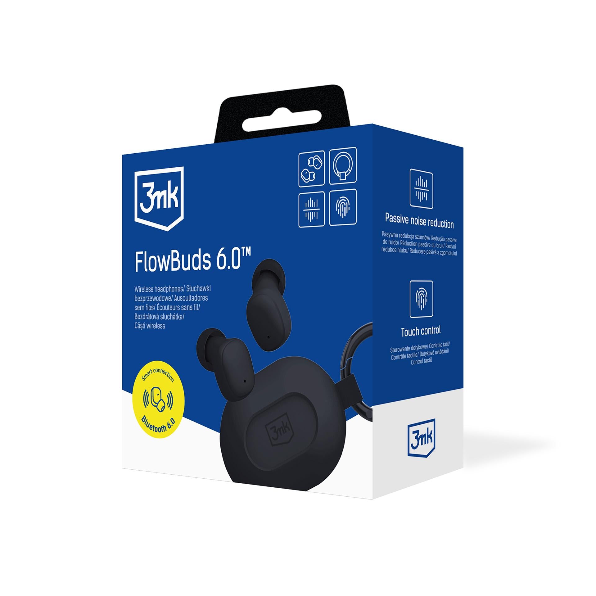 TWS 3mk FlowBuds 6.0 belaidės ausinės – juodos