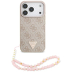 Guess 4G Trikampio dirželio logotipas MagSafe Dėklas, skirtas iPhone 17 Pro – rožinis