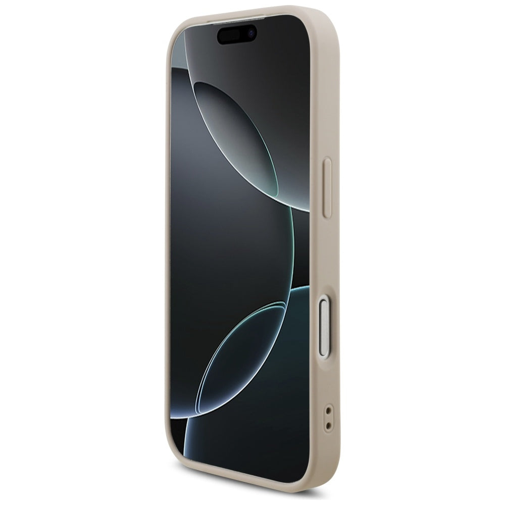Guess 4G Trikampio dirželio logotipas MagSafe Dėklas, skirtas iPhone 17 Pro – rožinis