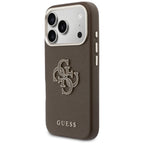 Guess FW Resin Logo dėklas iPhone 17 Pro - rudas -- iPhone 17 Pro