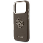 Guess FW Resin Logo dėklas iPhone 17 Pro - rudas -- iPhone 17 Pro