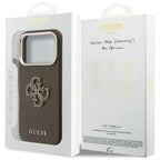 Guess FW Resin Logo dėklas iPhone 17 Pro - rudas -- iPhone 17 Pro