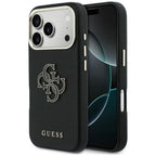 Guess FW Resin logotipo dėklas, skirtas iPhone 17 Pro - juodas