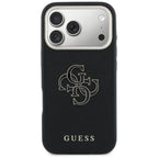 Guess FW Resin logotipo dėklas, skirtas iPhone 17 Pro - juodas