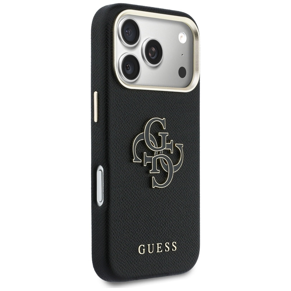 Guess FW Resin logotipo dėklas, skirtas iPhone 17 Pro - juodas