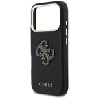Guess FW Resin logotipo dėklas, skirtas iPhone 17 Pro - juodas