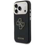 Guess FW Resin logotipo dėklas, skirtas iPhone 17 Pro Max - juodas