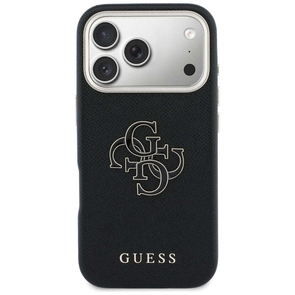 Guess FW Resin logotipo dėklas, skirtas iPhone 17 Pro Max - juodas