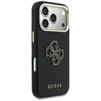 Guess FW Resin logotipo dėklas, skirtas iPhone 17 Pro Max - juodas