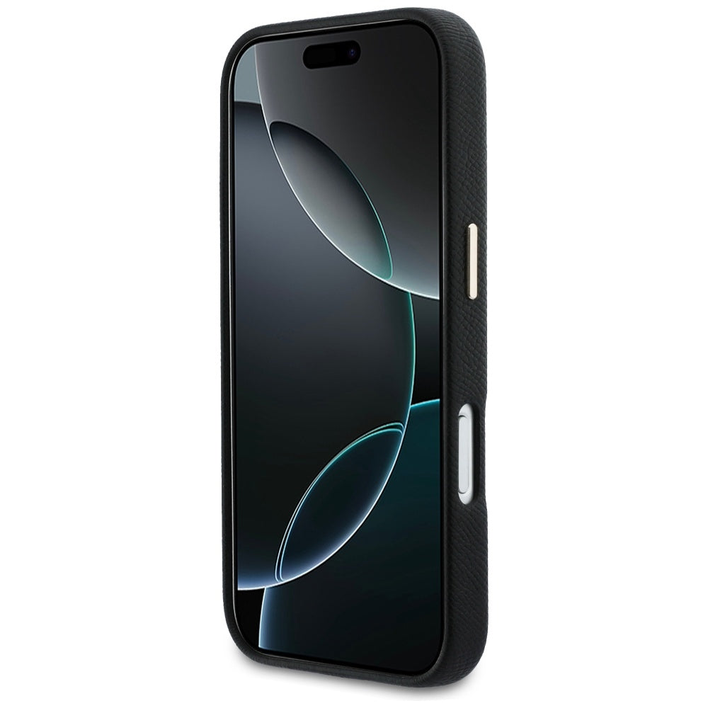 Guess FW Resin logotipo dėklas, skirtas iPhone 17 Pro Max - juodas