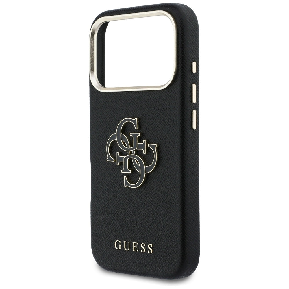 Guess FW Resin logotipo dėklas, skirtas iPhone 17 Pro Max - juodas