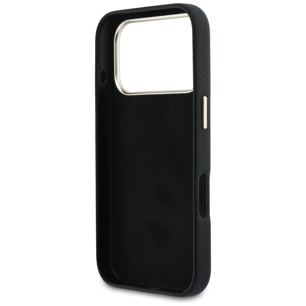 Guess FW Resin logotipo dėklas, skirtas iPhone 17 Pro Max - juodas