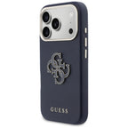 Guess FW Resin Logo dėklas iPhone 17 Pro - mėlynas -- iPhone 17 Pro