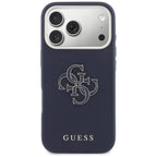 Guess FW Resin Logo dėklas iPhone 17 Pro - mėlynas -- iPhone 17 Pro