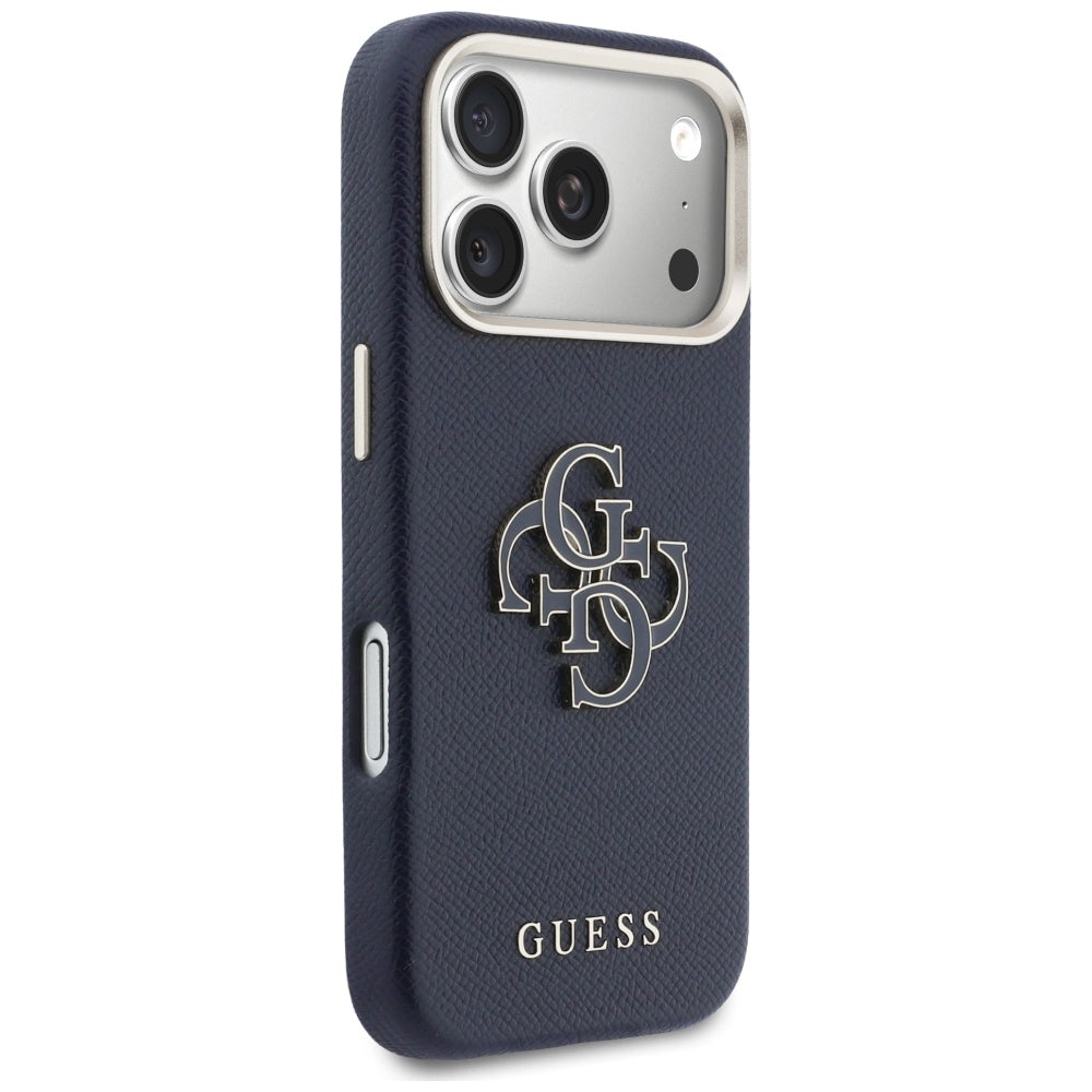 Guess FW Resin Logo dėklas iPhone 17 Pro - mėlynas -- iPhone 17 Pro